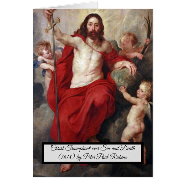 Kristus Triumphant över döden Hälsningskort (Framsidan)