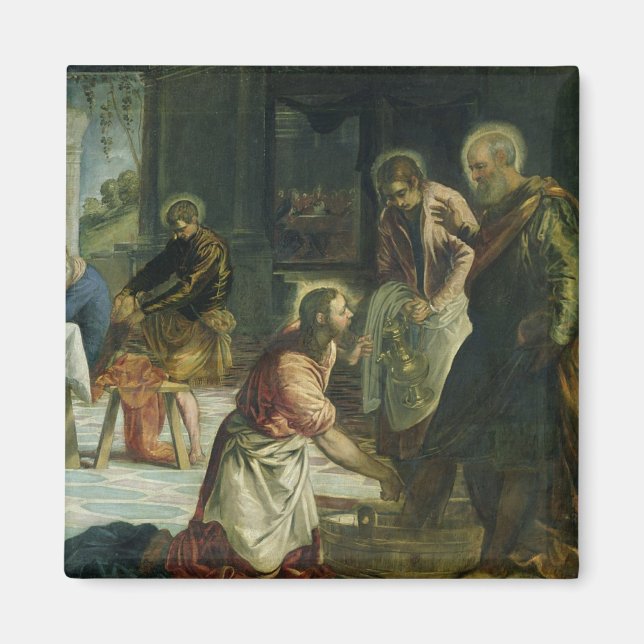 Kristus Tvättande Disciples' Feet, 1547 Magnet (Framsidan)