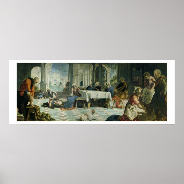 Kristus Tvättande Disciples' Feet, 1547 Poster (Framsidan)