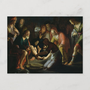 Kristus Tvättande Disciples' Feet, 1623 Vykort