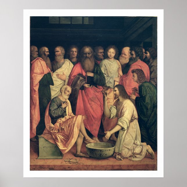 Kristus Tvättar Disciones Feet Poster (Framsidan)