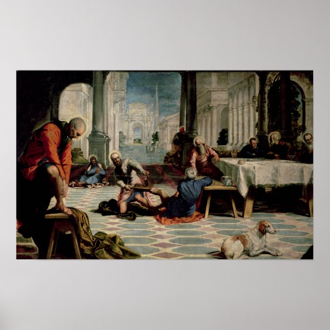 Kristus Tvättar Feet of the Disciples 2 Poster (Framsidan)