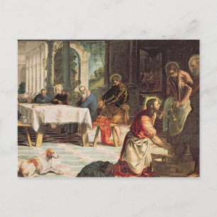 Kristus Tvättar Feet of the Disciples 2 Vykort