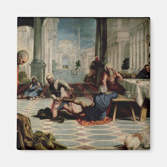 Kristus Tvättar "Feet of the Disciples" Magnet (Framsidan)