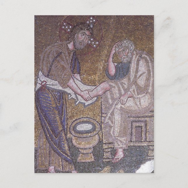 Kristus Tvättar St. Peter Byzantine Feet Vykort (Framsida)