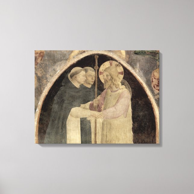 Kristus välkomnar två Dominikanska friars (fresco) Canvastryck (Framsida)