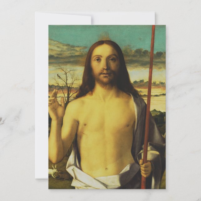 Kristus välsignar av Giovanni Bellini   Tack Kort (Framsida)