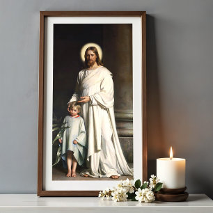 Kristus välsignar det lilla barnet poster