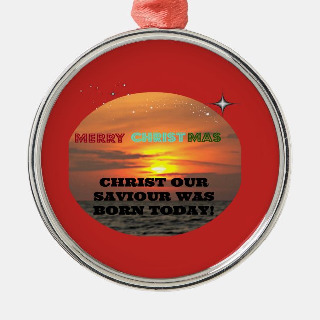 Kristus vår själ föddes idag julgransprydnad metall (Framsidan)