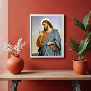 Kristus vävare över Jerusalem Poster