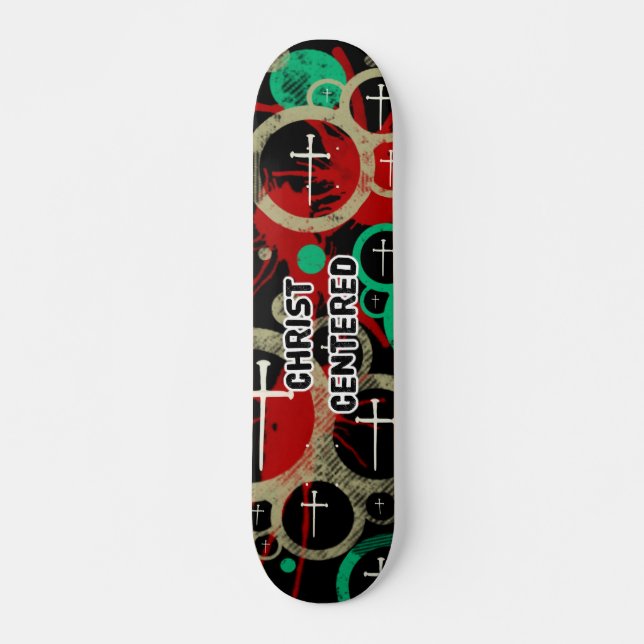 Kristuscentrerad Old School Skateboard Bräda 18 Cm (Framsida)