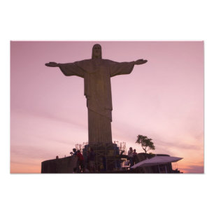 Kristusstatyn vid Corcovado, nära utkanten av Fototryck
