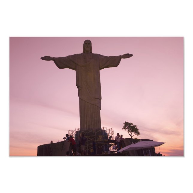 Kristusstatyn vid Corcovado, nära utkanten av Fototryck (Framsidan)
