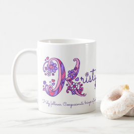 Kristy namn: dekorativ K monogram mugg