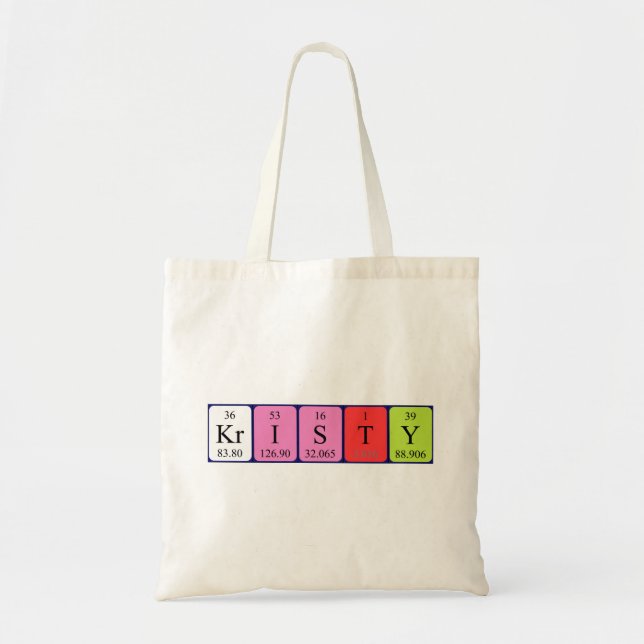 Kristy Periy bord namn tote bag Tygkasse (Framsidan)