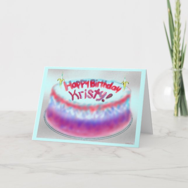 Kristys födelsedagskort kort (Framsida)