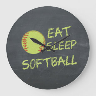 Krita Ät Sova Softboll Stor Klocka