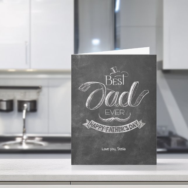 Krita Bästa Pappa Någonsin Fars Dag Kort (Chalkboard Best Dad Ever Father's Day Card)