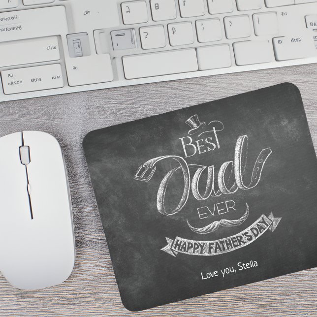 Krita Bästa pappa någonsin Fars dag Personlig Musmatta (Chalkboard Best Dad Ever Father's Day Personalized Mouse Pad)