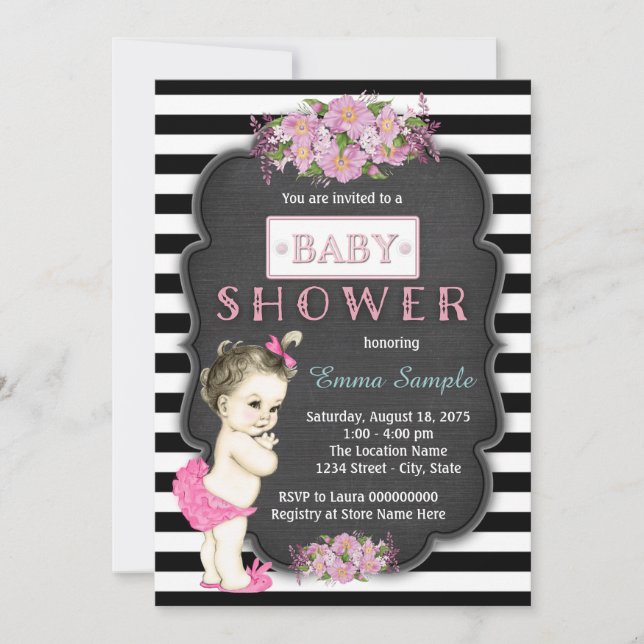 Krita Bebis Shower Inbjudningar (Framsida)