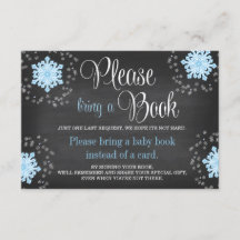 Krita Blå Snöflinga Baby Shower Ta med en bok