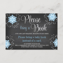 Krita Blå Snöflinga Baby Shower Ta med en bok Tilläggskort