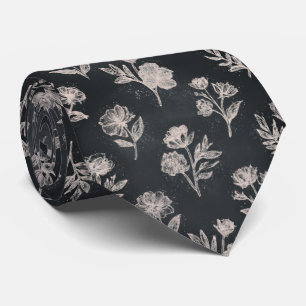 Krita blommönster slips