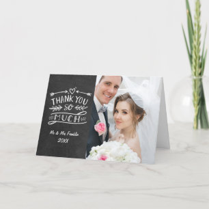 Krita Boho Bröllopsfoto Tack så mycket Kort