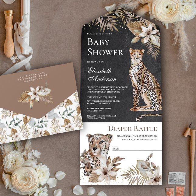 Krita Boho Vild Safari Leopard Bebis Badrumsfest (Skapare uppladdad)
