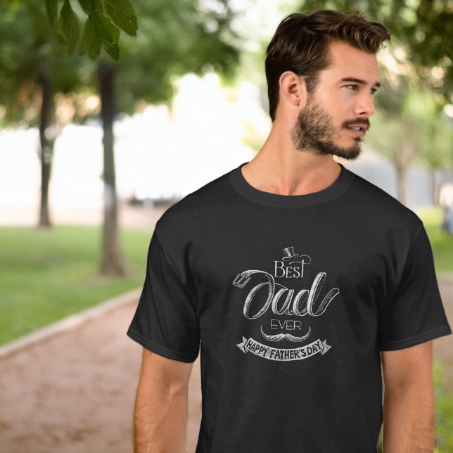 Krita Bokstäver Bästa Pappa Någonsin Fars Dag T Shirt (Chalk Letter Best Dad Ever Father's Day T-Shirt)