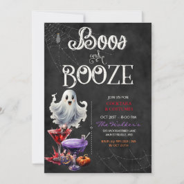Krita Boos & Booze Halloween Cocktail-fest Inbjudningar