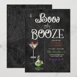 Krita Boos & Booze Halloween Cocktail-fest Inbjudningar