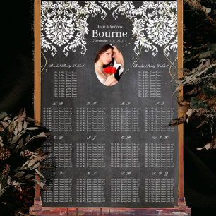 Krita Damask Fotografi Bröllops Placeringsplan Poster