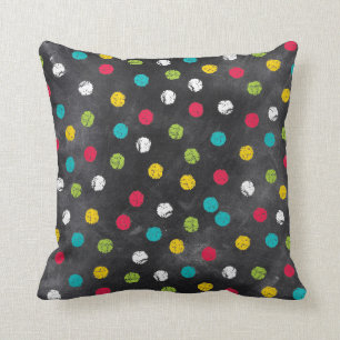 Krita det upp! Regnbågepolka dots - svart Kudde