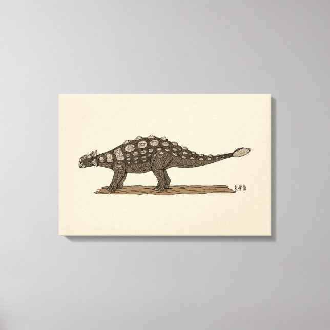 Krita dinosaurien Ankylosaurus Canvastryck (Framsida)