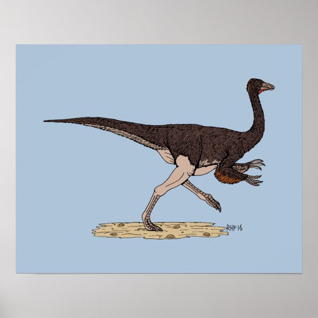 Krita dinosaurien Ornithomimus Poster (Framsidan)