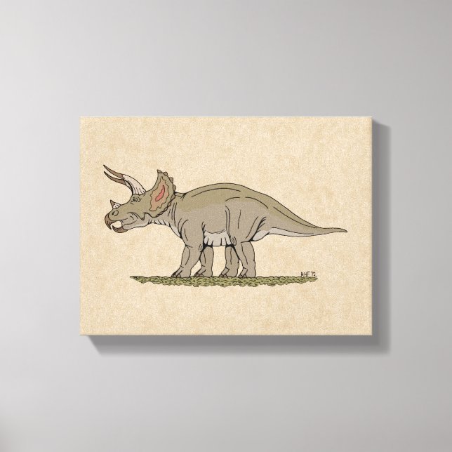 Krita dinosaurien Triceratops Canvastryck (Framsida)