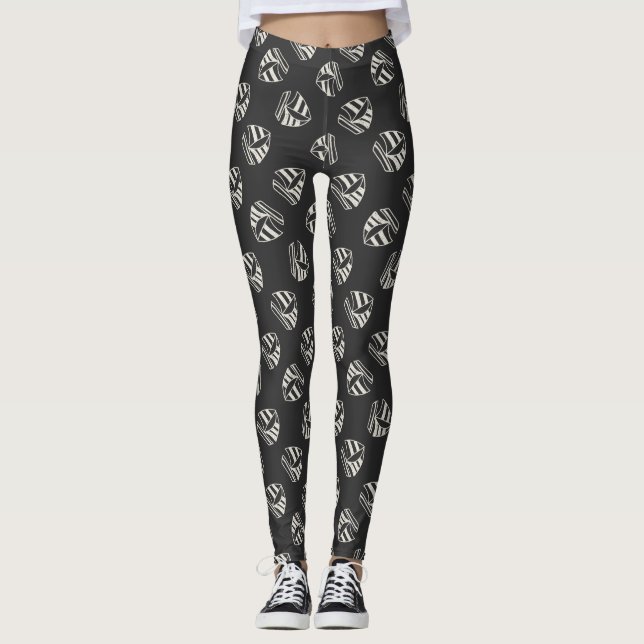 Krita dragit segelbåtmönster leggings (Framsida)