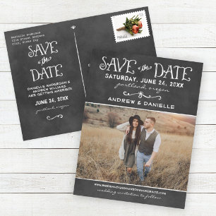 Krita Foto Bröllop Save the Date Meddelande Vykort