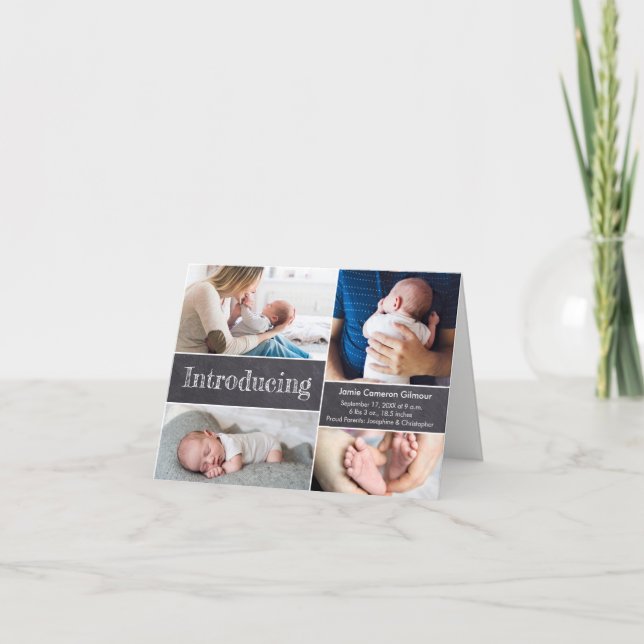 Krita Foto Födelse Statistik Introducerar Baby Poj Meddelande (Framsida)