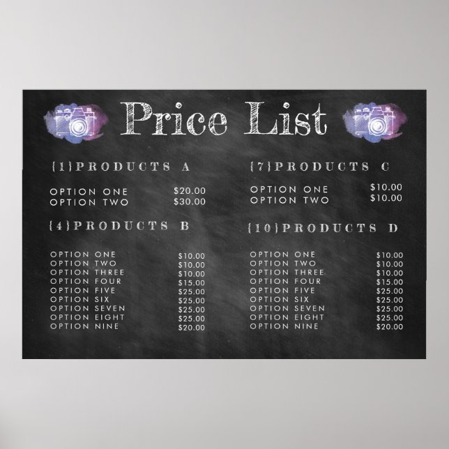 Krita Fotograf Pris Meny Utskrift Poster (Framsidan)