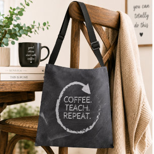 Krita Kaffe Lär Upprepa Axelväska