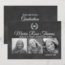 Krita Klocka Hatt & Blad Grad Inbjudan 5" x 7"