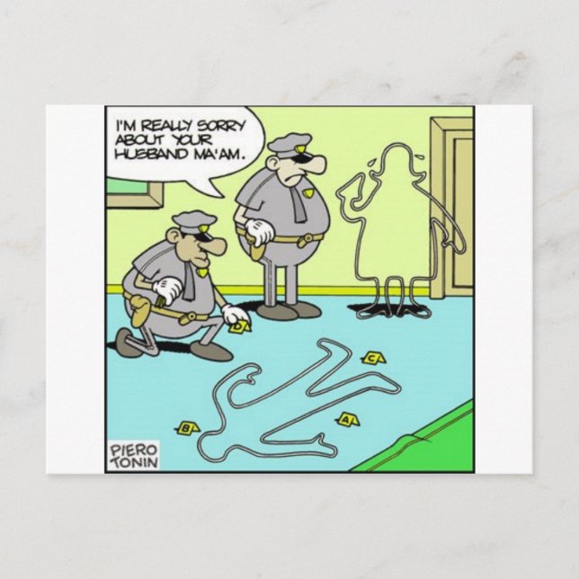 Krita Kontur Roliga Polispresenter & Samlarobjekt Vykort (Framsida)