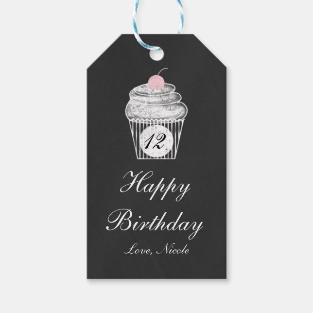 Krita Krita Cupcake Födelsedagspresent Tag Presentetikett (Framsidan)