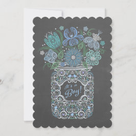 Krita Lacy Mason Babyfirande Det är en Pojke Inbjudningar