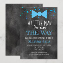 Krita lilla man baby shower inbjudan