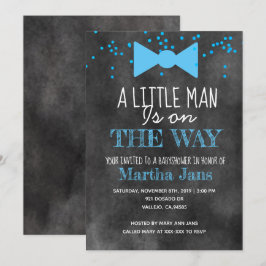 Krita lilla man baby shower inbjudan