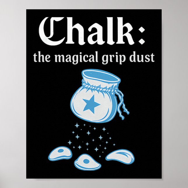 Krita Magisk Grepp Damm Trollkarl Klättrare Konstv Poster (Framsidan)