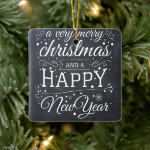 Krita Merry Christmas Godt Nytt År Julgransprydnad Keramik